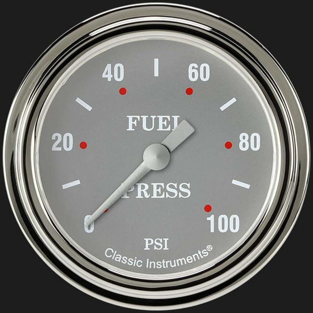 Silver Gray 2 5/8" Fuel Pressure Gauge, 100 psi SG346SLF