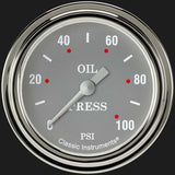 Silver Gray 2 5/8" Oil Pressure Gauge SG381SLF