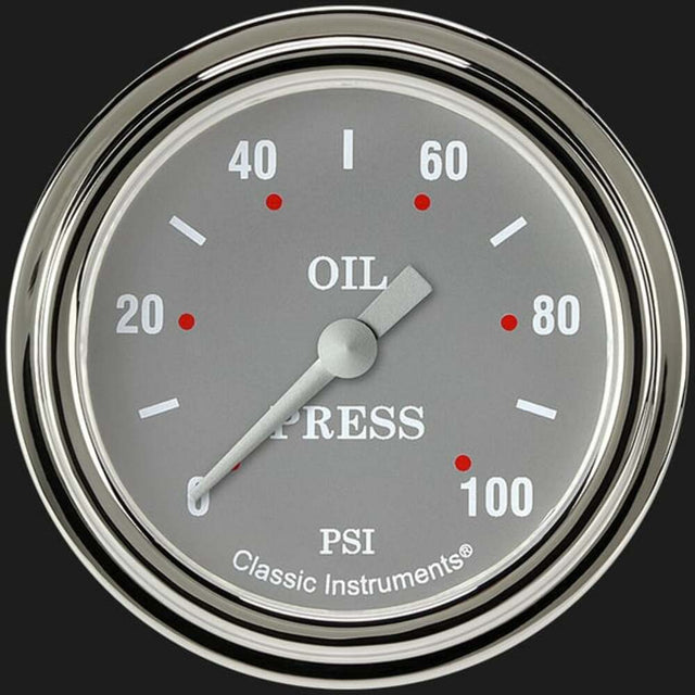Silver Gray 2 5/8" Oil Pressure Gauge SG381SLF
