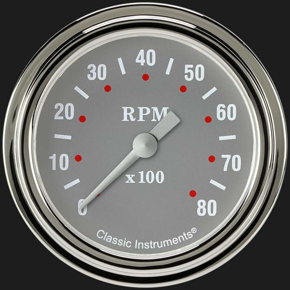 Classic Instruments Silver Gray 2 5/8" Tachometer SG383SLF