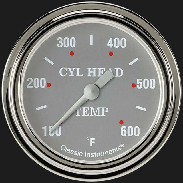 Silver Gray 2 5/8" Cylinder Head Temp. Gauge SG397SLF