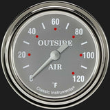 Silver Gray 2 5/8" Outside Air Temp Gauge SG399SLF
