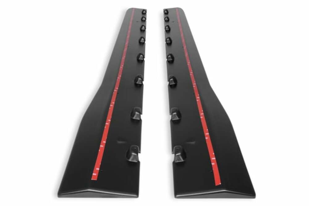 Side Rocker Splitters Black Pair fits Ford Mustang 15-21 Drake -JR3B-6510129-AB muscle car
