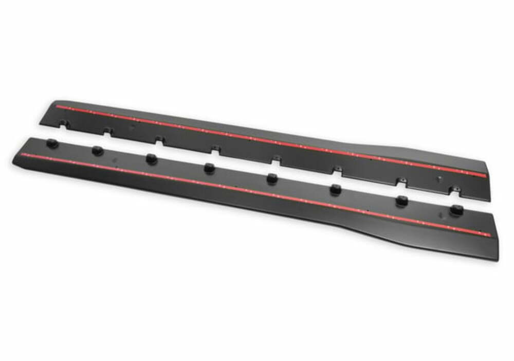 Side Rocker Splitters Black Pair fits Ford Mustang 15-21 Drake -JR3B-6510129-AB muscle car
