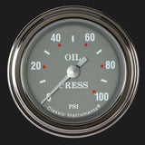 Silver Gray 2 1/8" Oil Pressure Gauge SG181SLF