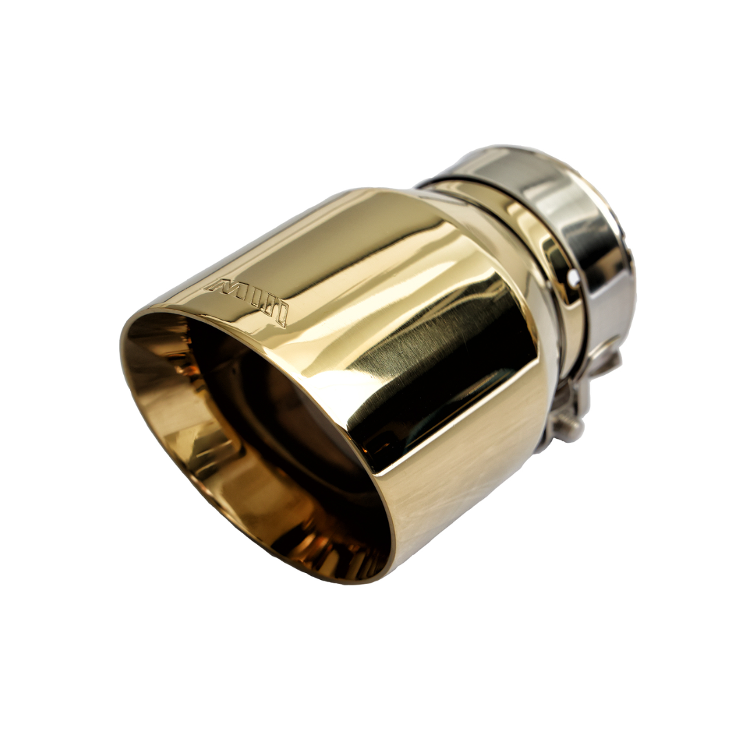 t Single Round Double Wall Slant Cut Tip Miami Gold Bolt-On-MIA-GL2 Modern Day Muffler and Brakes