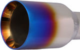 t Single Round Double Wall Straight Cut Blue Flame Exhaust Tip T263BL1 Mach Speed