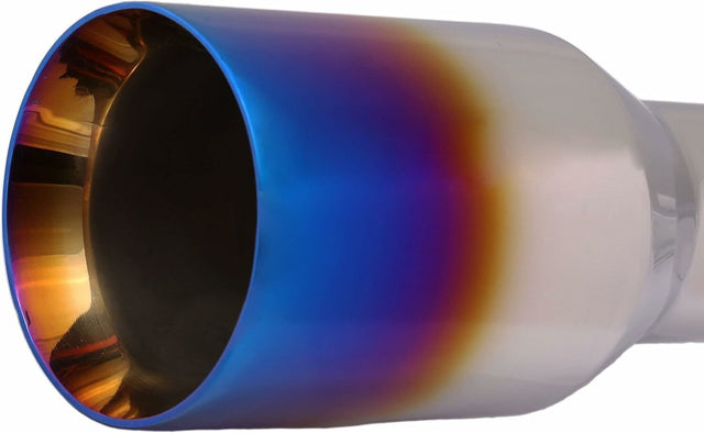 t Single Round Double Wall Straight Cut Blue Flame Exhaust Tip T263BL1 Mach Speed