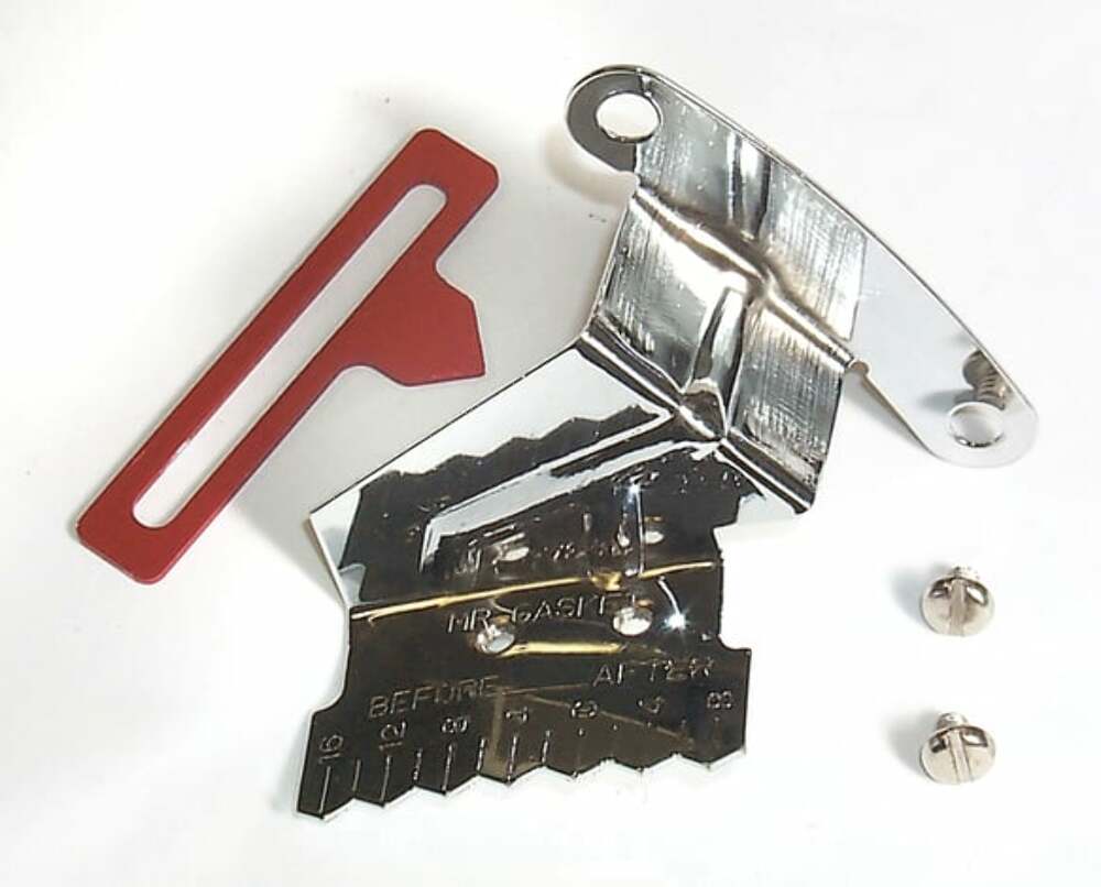 Mr. Gasket small block Chevy 8 chrome steel adjustable timing tab 350 engines SBC 283