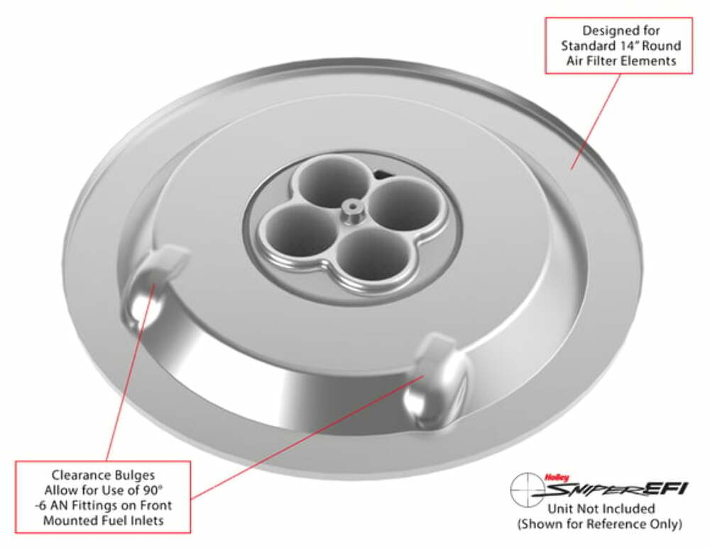 Holley EFI Sniper Air Cleaner Assembly, 14 x 3 - Chrome Finish - 120-530