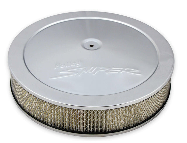 Holley EFI Sniper EFI Sniper Air Cleaner Assembly, 14 x 4 - Chrome Finish - 120-540 black