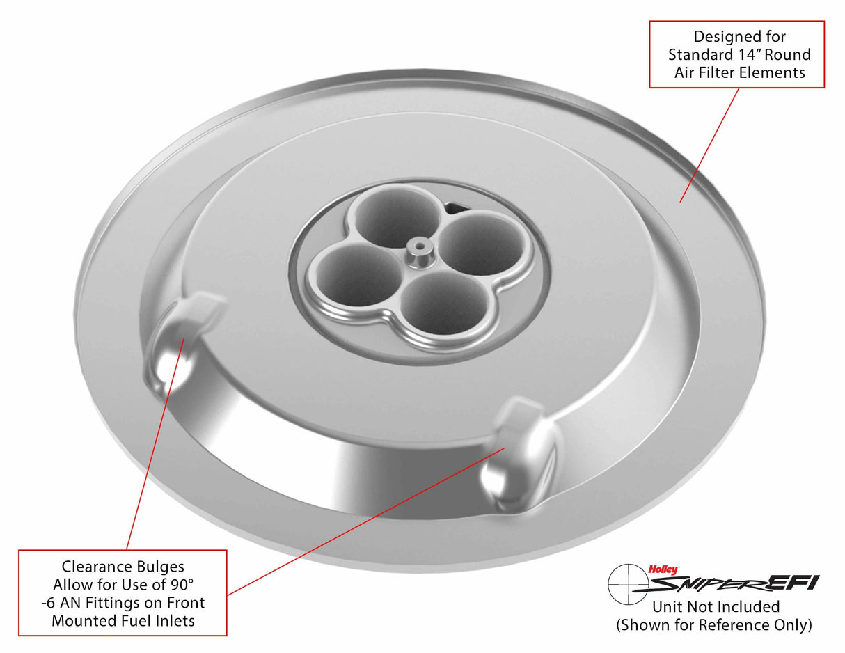 Holley EFI Sniper EFI Air Cleaner Drop Base - Chrome - 120-510