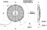 SPAL 11 inch low profile puller electric cooling fan 844 CFM curved blade 30100411
