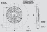SPAL 10 inch low profile puller electric cooling fan 802 CFM curved blade 30100435