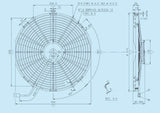 SPAL 16 inch medium profile puller electric cooling fan 1469 CFM 30101516