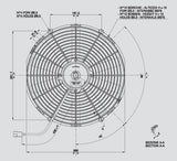 SPAL 14 inch low profile puller electric cooling fan 956 CFM 30100385