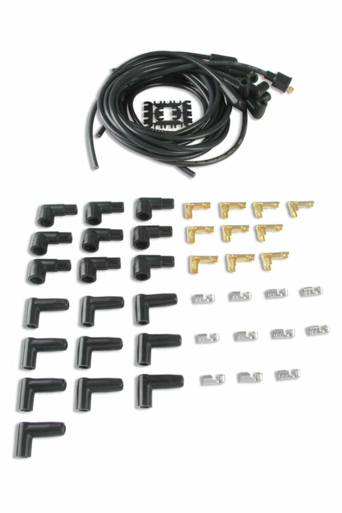 t Spark Plug Wire Set- 8mm - Black Wire with Black 90 Deg Boots - 4041K Accel