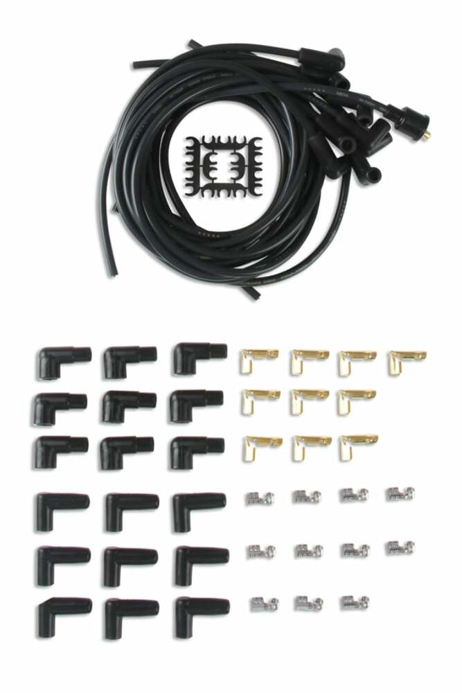 t Spark Plug Wire Set- 8mm - Black Wire with Black 90 Deg Boots - 4041K Accel