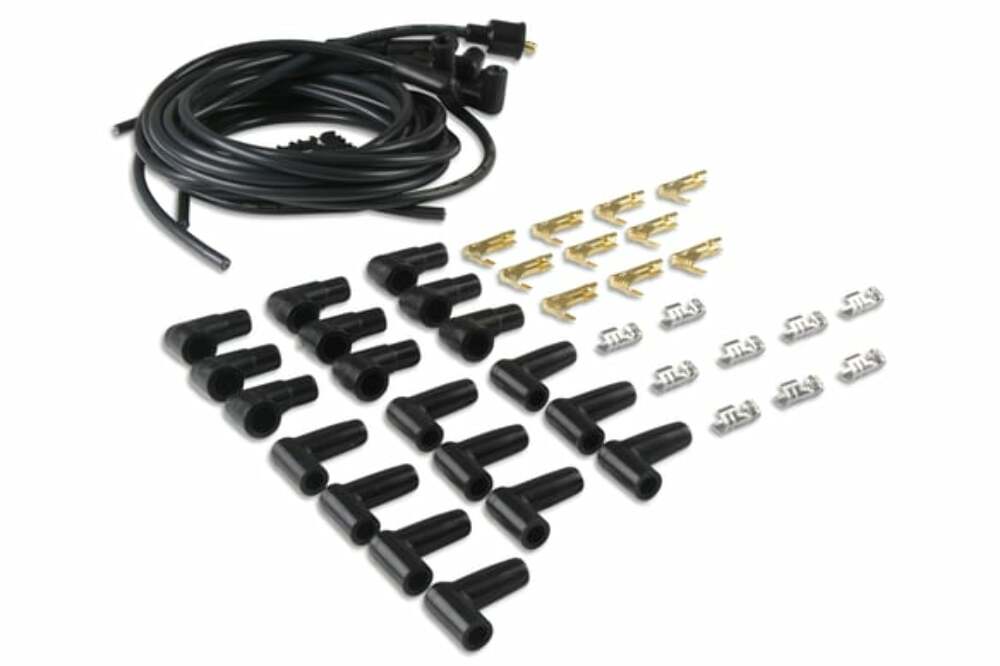 t Spark Plug Wire Set- 8mm - Black Wire with Black 90 Deg Boots - 4041K Accel