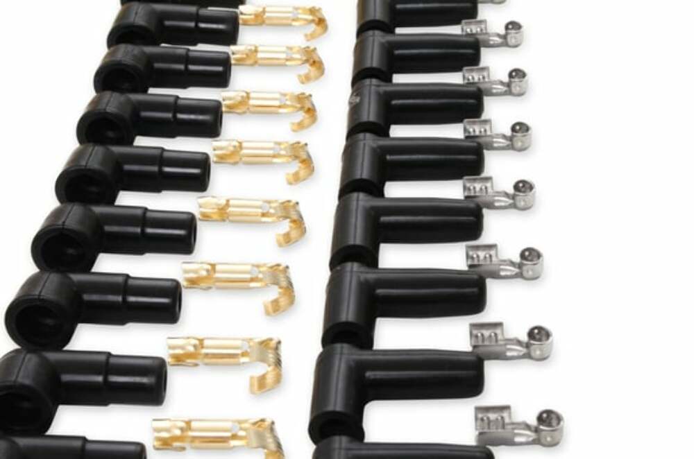 t Spark Plug Wire Set - 8mm - Yellow with Orange 90 Deg Boots - 4041 Accel