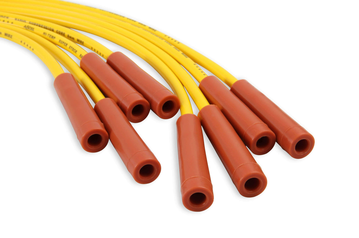 Super Stock Spark Plug Wire Set for 1983-1988 Chevy Impala V8 yellow 8mm