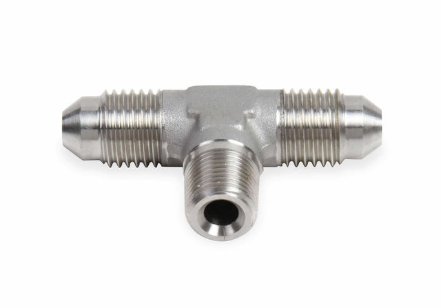 Male AN -4 Tee to 1/8 NPT on Branch - Stainless Steel - SS982504ERL AN fitting
