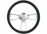 1988-91 Blazer Custom Steering Wheels-Polished/Black-Bowtie STRF8PB174-91