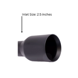 2.5" ID/4" OUT/5.8" Single Round Double Wall Straight Cut Tip-Black T2631SB