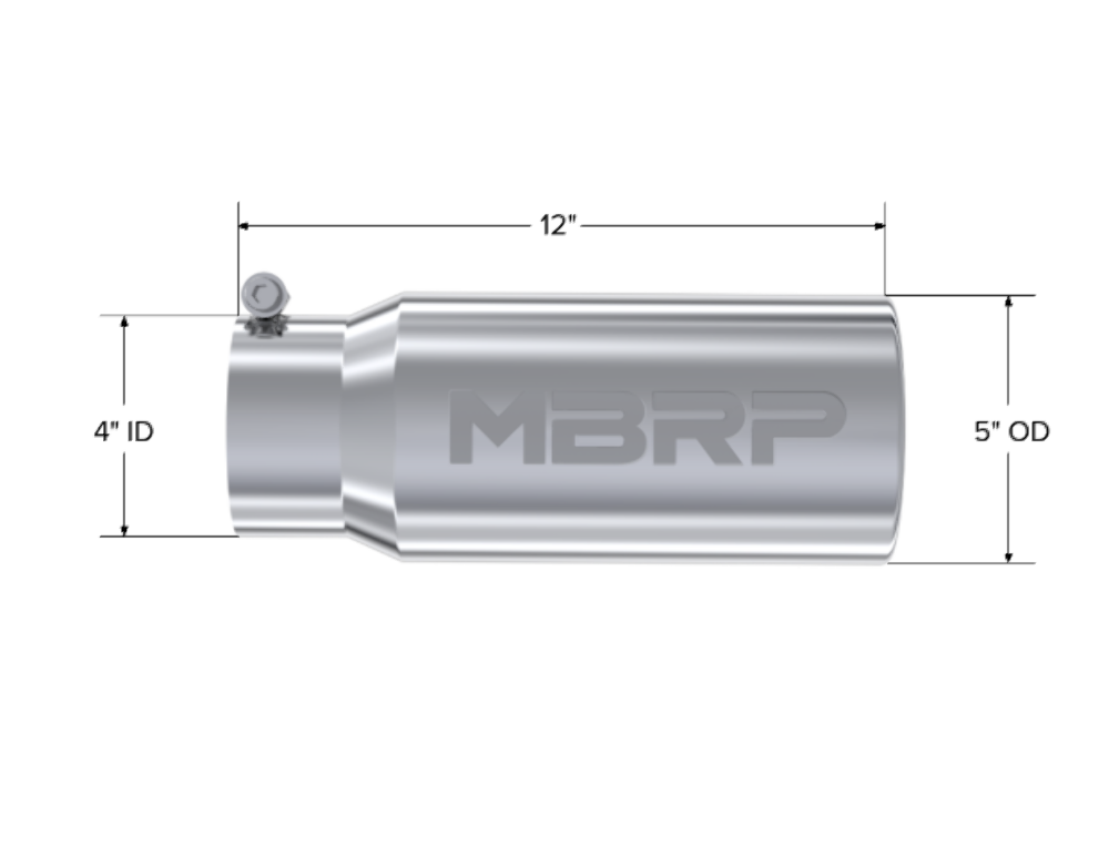 MBRP exhaust tip 5 inch T304 stainless steel black coated carbon fiber tip T5050