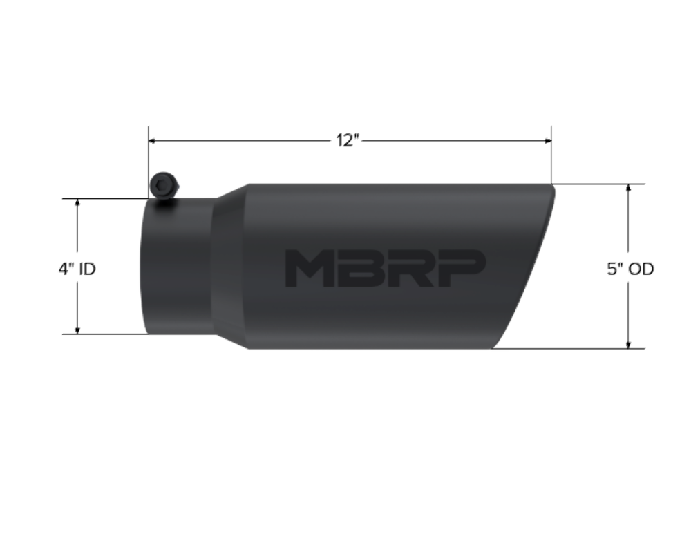 MBRP exhaust tip T304 stainless steel black coated carbon fiber tip T5051BLK