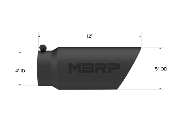 MBRP exhaust tip 5 inch T304 stainless steel black coated carbon fiber tip T5053BLK