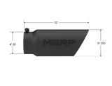 MBRP exhaust tip 5 inch T304 stainless steel black coated carbon fiber tip T5053BLK