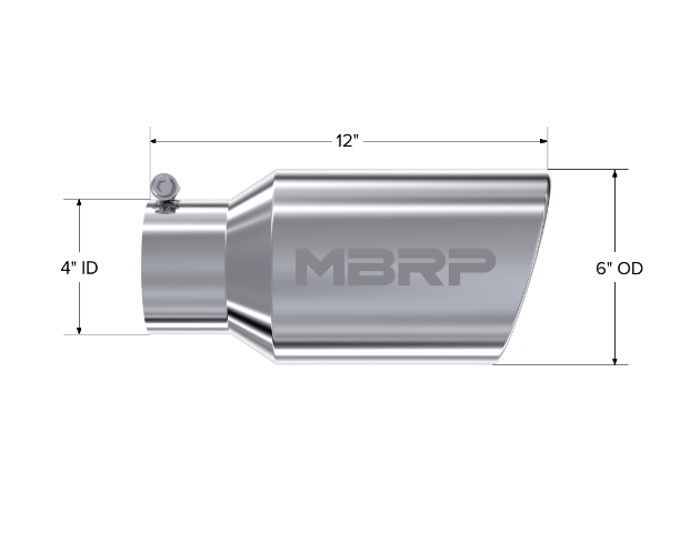 MBRP exhaust tip 4 inch T304 stainless steel black coated carbon fiber tip T5073