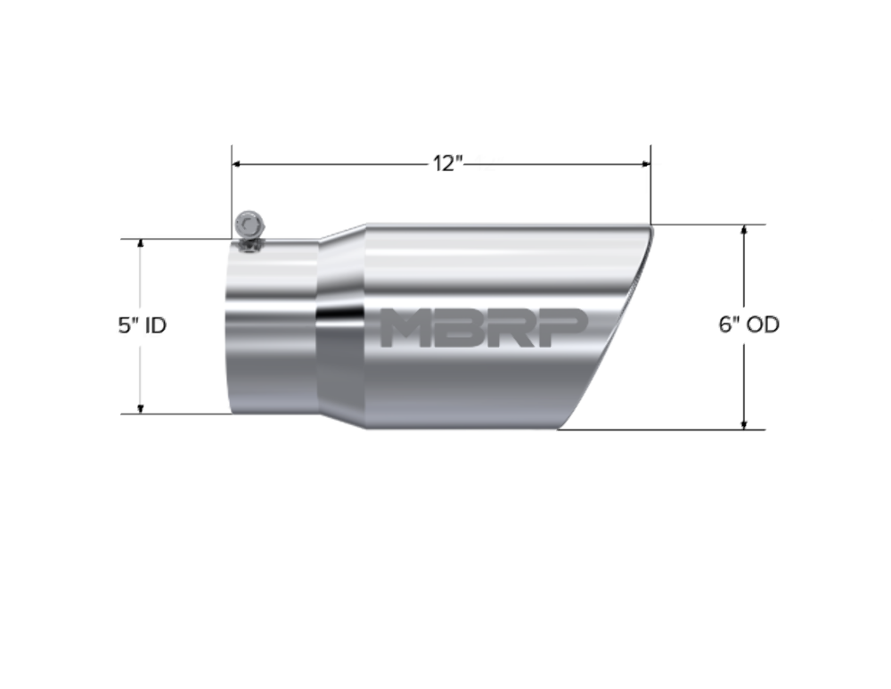 MBRP exhaust tip 5 inch T304 stainless steel black coated carbon fiber tip T5075