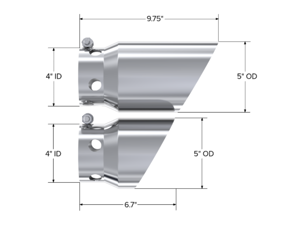 MBRP exhaust tip fits 2011-2024 Ford F-250 T304 stainless steel black coated carbon fiber tip T5111