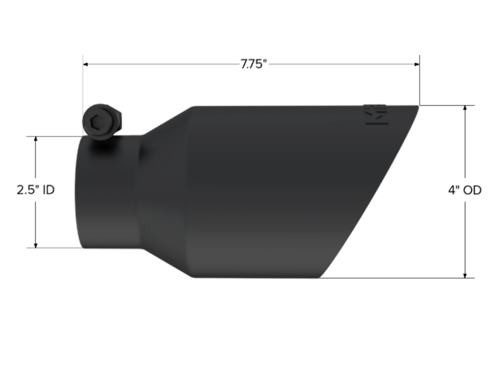 MBRP exhaust tip 4 inch T304 stainless steel black coated carbon fiber tip T5123BLK