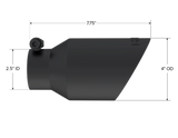 MBRP exhaust tip 4 inch T304 stainless steel black coated carbon fiber tip T5123BLK