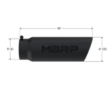 MBRP exhaust tip T304 stainless steel black coated carbon fiber tip T5125BLK