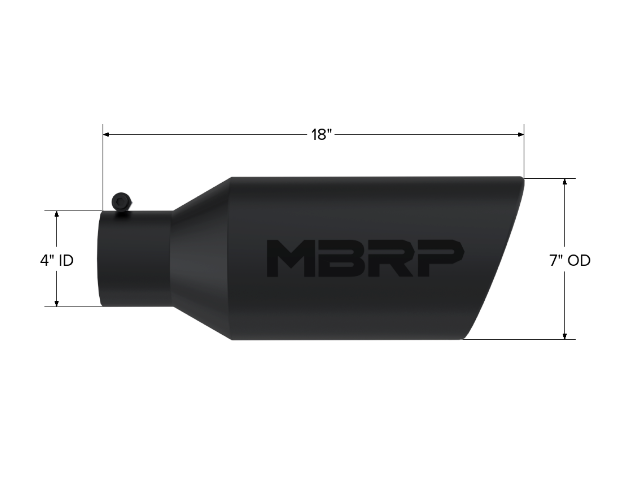 MBRP exhaust tip 4 inch T304 stainless steel black coated carbon fiber tip T5126BLK