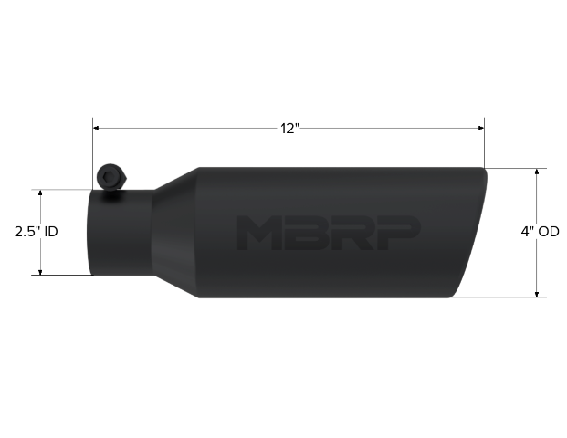 MBRP exhaust tip 4 inch T304 stainless steel black coated carbon fiber tip T5150BLK