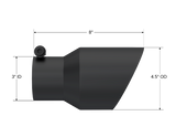 MBRP exhaust tip 4.5 inch T304 stainless steel black coated carbon fiber tip T5151BLK
