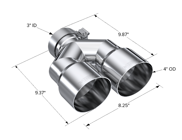 MBRP exhaust tip 4 inch T304 stainless steel black coated carbon fiber tip T5183