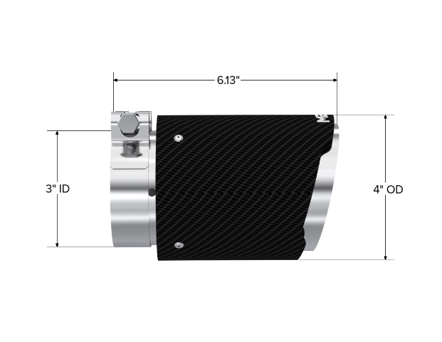 MBRP exhaust tip 4 inch T304 stainless steel black coated carbon fiber tip T5188CF