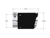 MBRP exhaust tip 4 inch T304 stainless steel black coated carbon fiber tip T5188CF