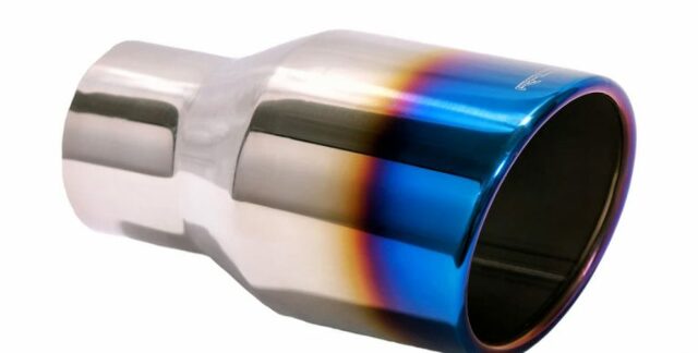 2.5" IDX4"X7.5" Rolled Edge Slant Cut Stainless Steel Tip-Blue T819BLU