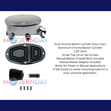 Tandem Oval Chrome Aluminum Master Cylinder (Disc/ Disc) 260-8559-CHROME Brakes MBM