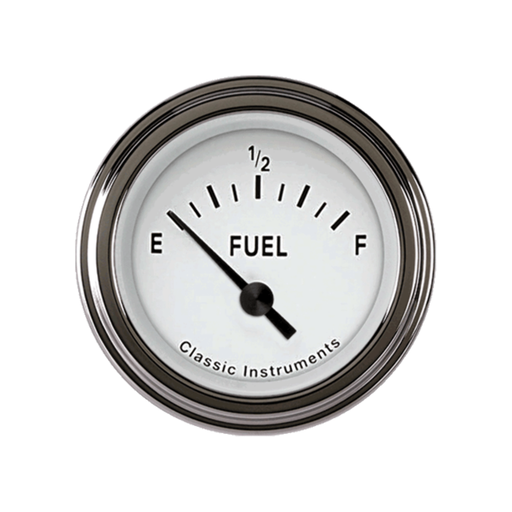 Tetra Series, White Fuel Gauge 0-90 TE12WSLF