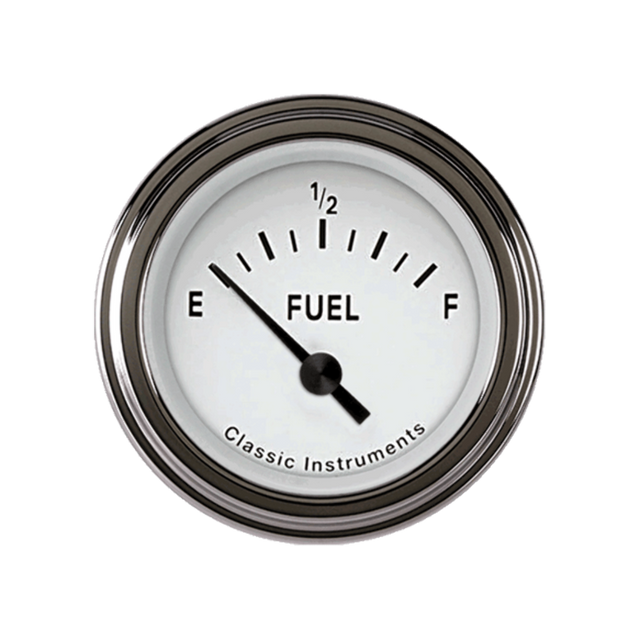 Tetra Series, White Fuel Gauge 0-90 TE12WSLF