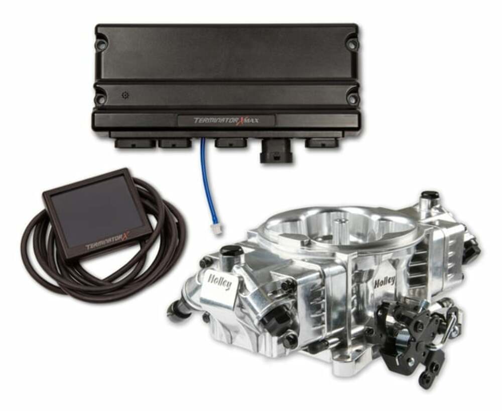 Holley EFI Terminator X Max Stealth 4150 with Transmission Control, Shiny - 550-1011 for Ford black