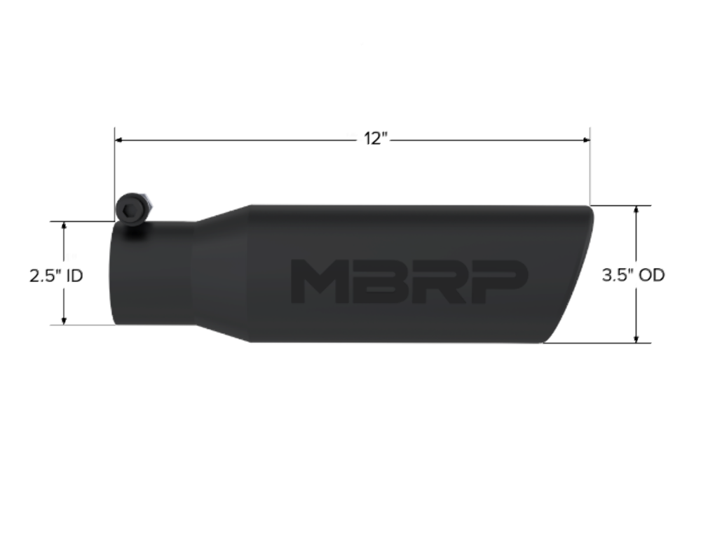 MBRP performance muffler T304 stainless steel black coated carbon fiber tip T5113BLK 3 inch inlet 2 inch outlet